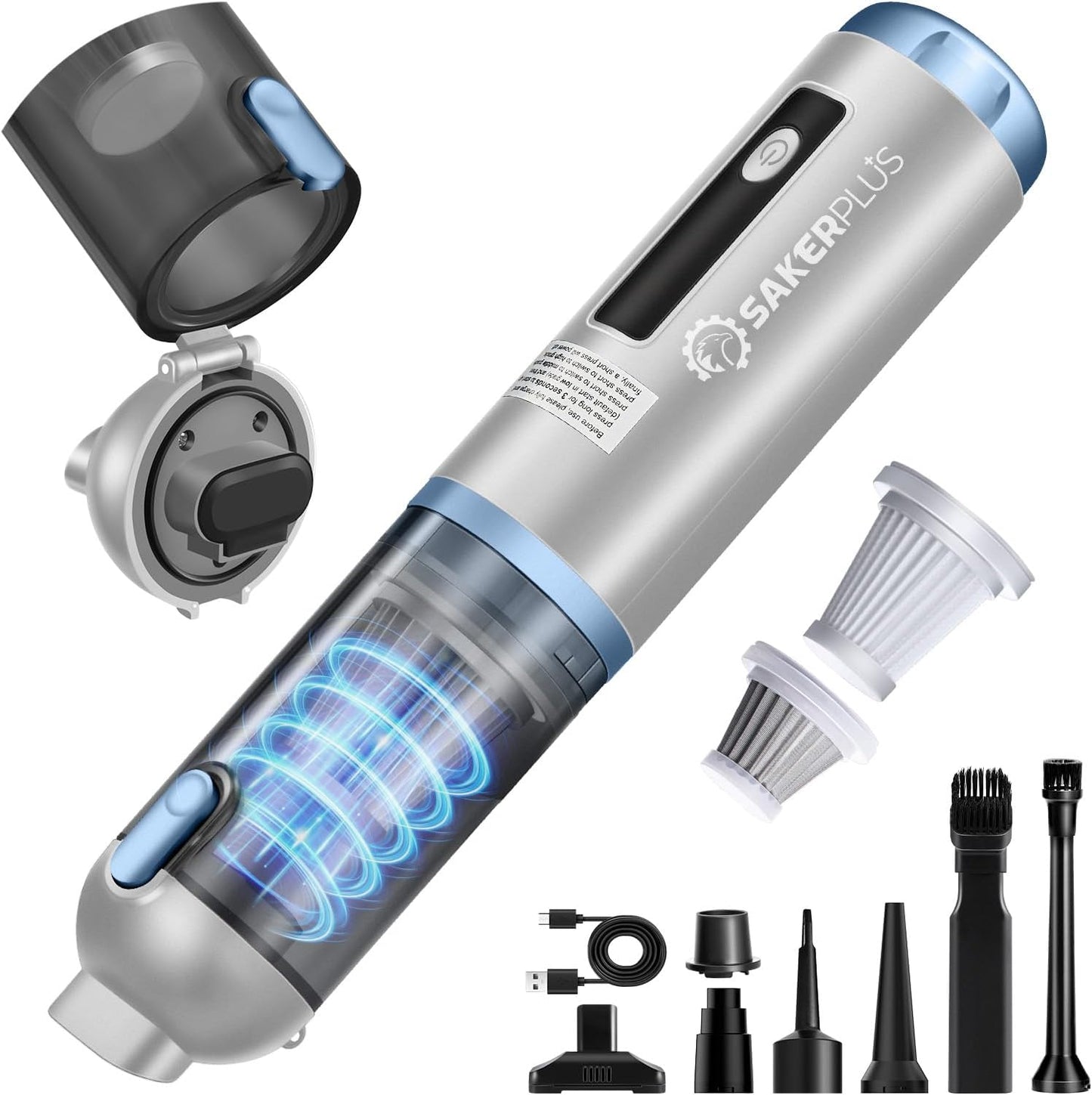 Sakerplus Slim Cordless Handheld Car Vacuum