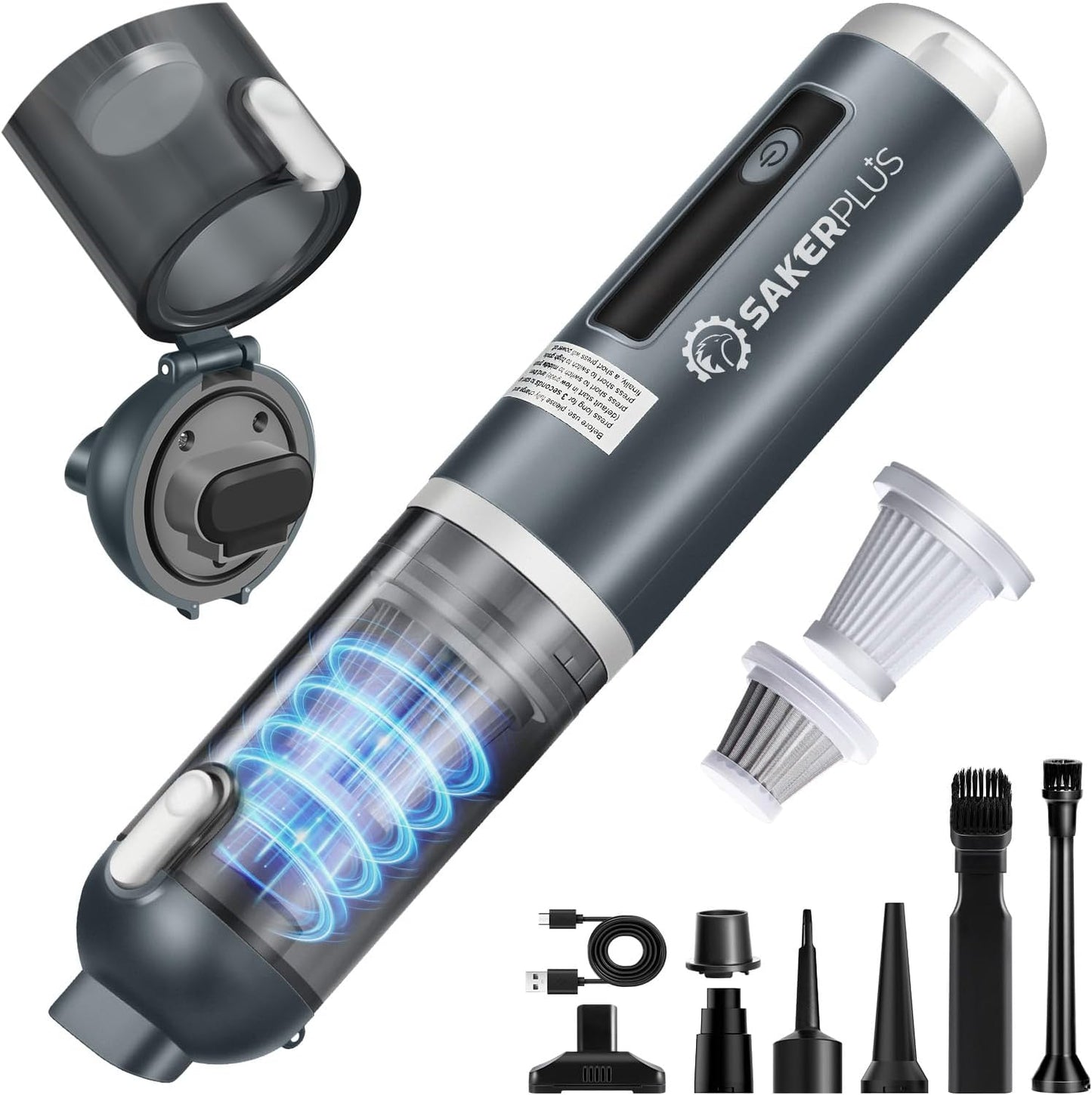 Sakerplus Slim Cordless Handheld Car Vacuum