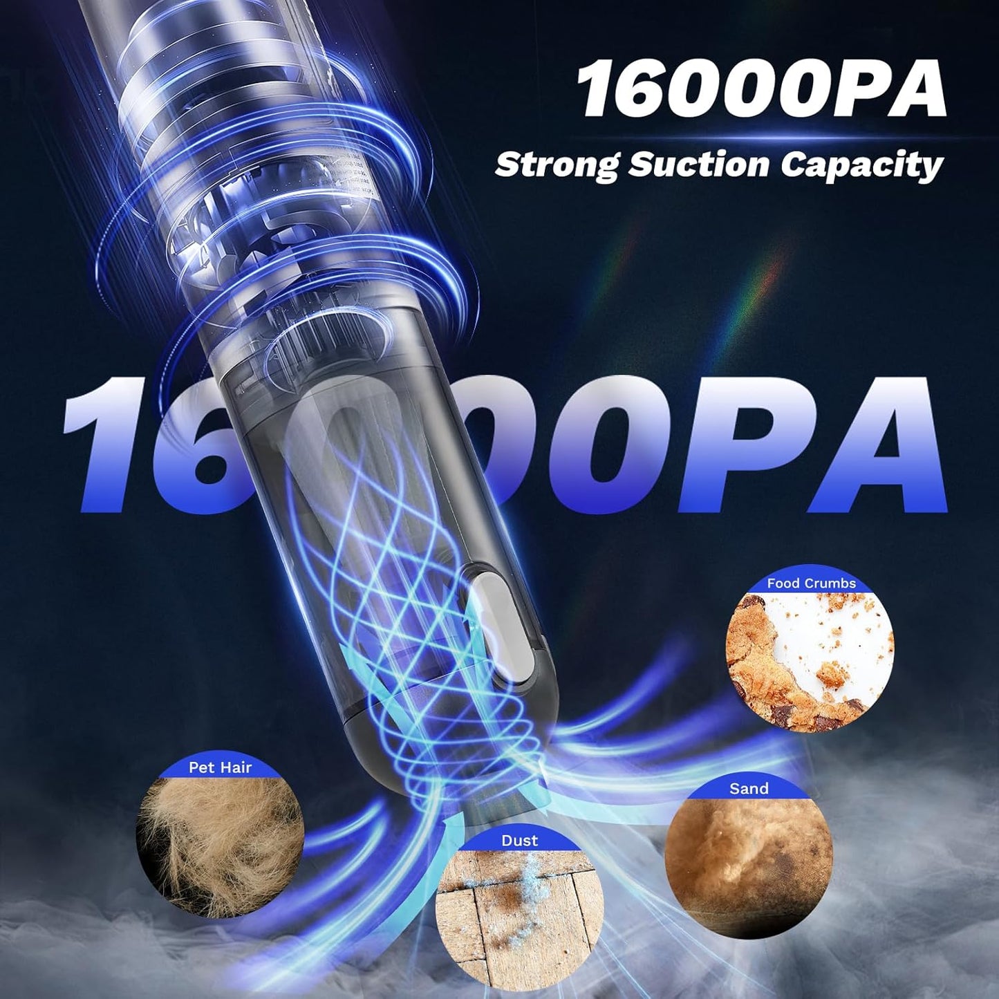 Sakerplus Slim Cordless Handheld Car Vacuum