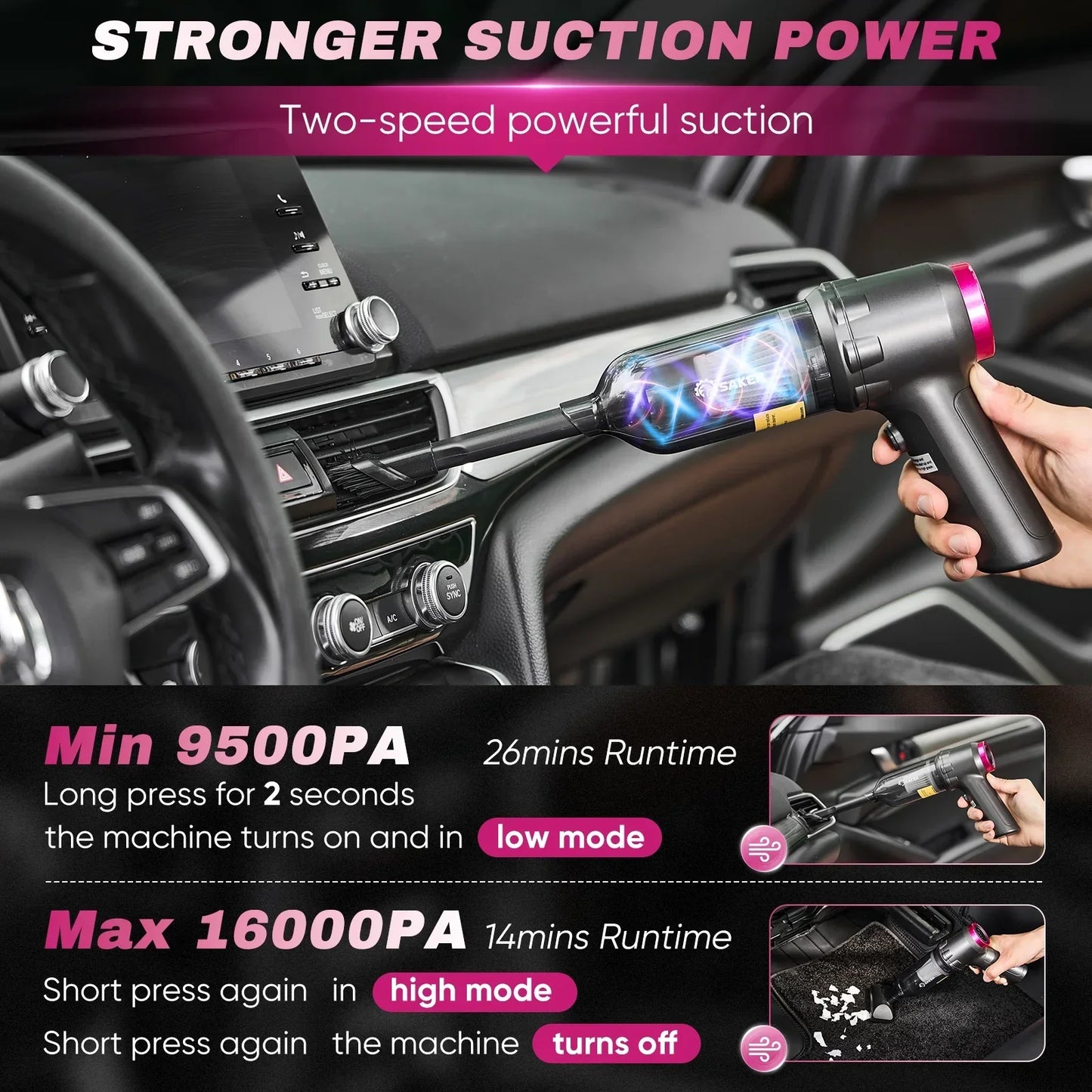 Sakerplus Portable Cordless Handheld Vacuum Cleaner