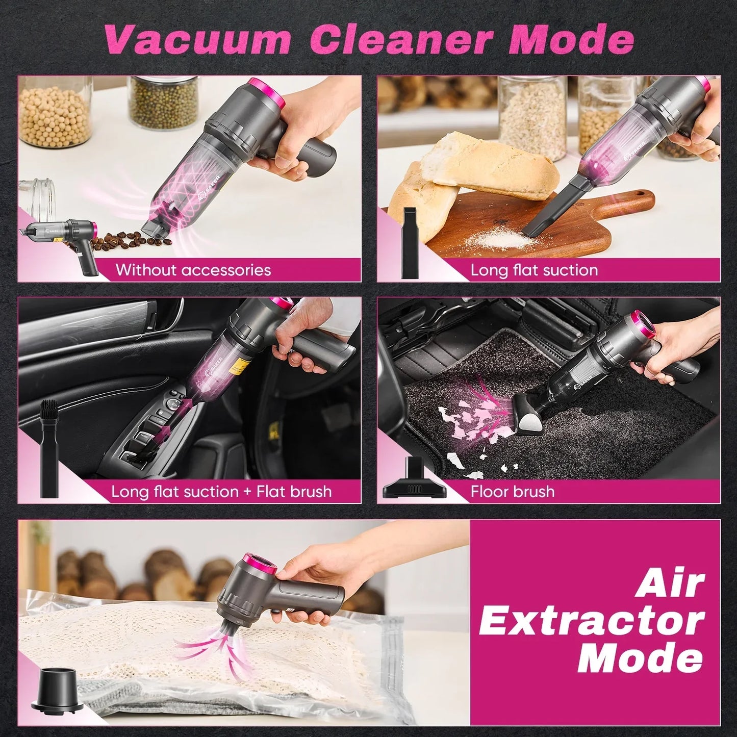 Sakerplus Portable Cordless Handheld Vacuum Cleaner
