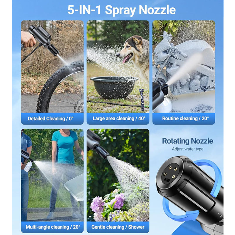 Sakerplus Portable Cordless Pressure Washer Kit