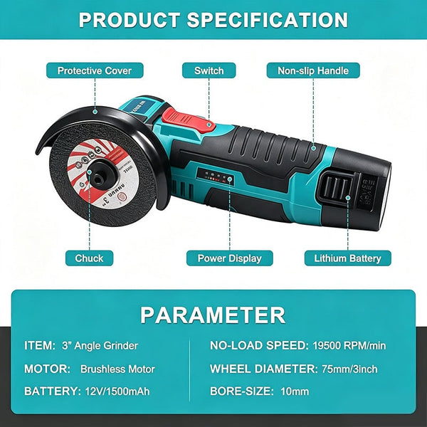 Sakerplus® Mini Cordless Angle Grinder
