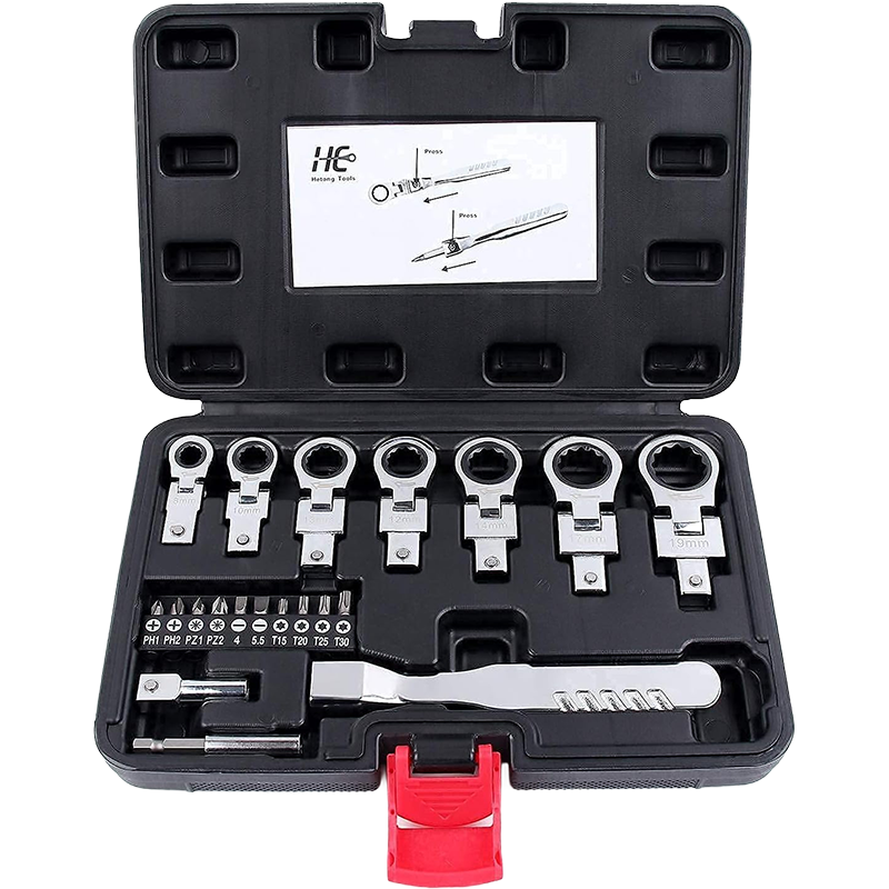 SAKER 20PCS Flex Head Ratchet Wrench Set