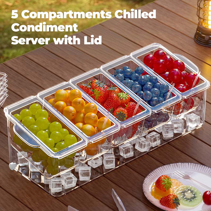 Sakerplus Ice Chilled Condiment Caddy Organizer