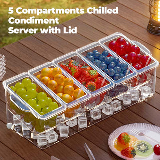 Sakerplus Ice Chilled Condiment Caddy Organizer