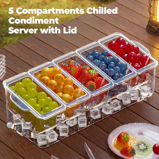 Sakerplus Ice Chilled Condiment Caddy Organizer