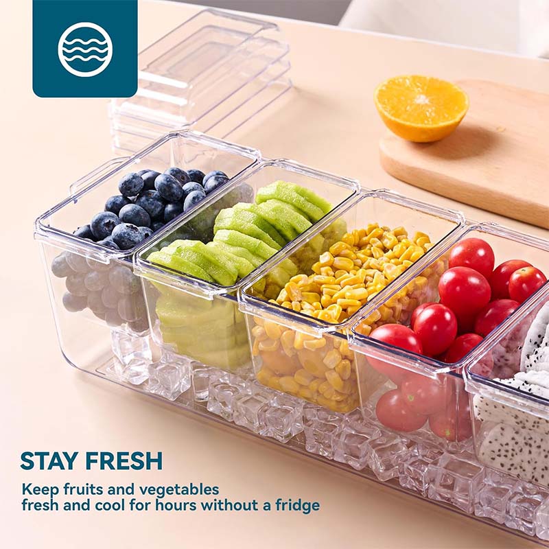 Sakerplus Ice Chilled Condiment Caddy Organizer