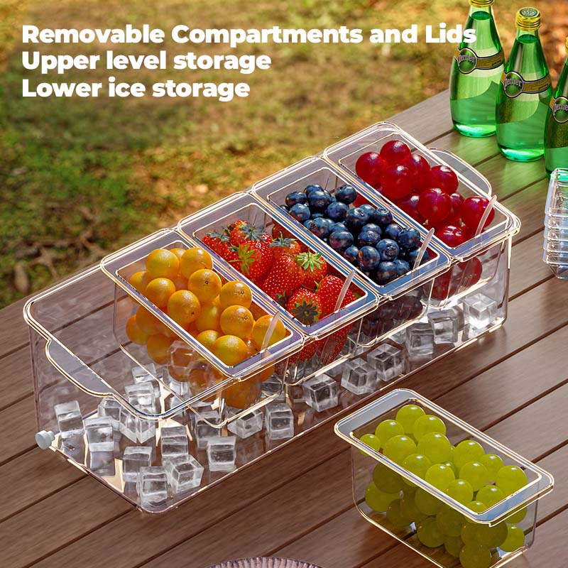 Sakerplus Ice Chilled Condiment Caddy Organizer