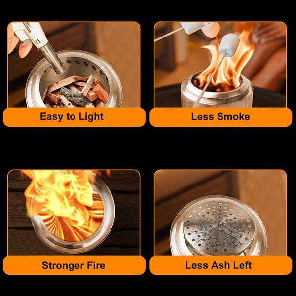 Sakerplus® Portable Smokeless Tabletop Firepit