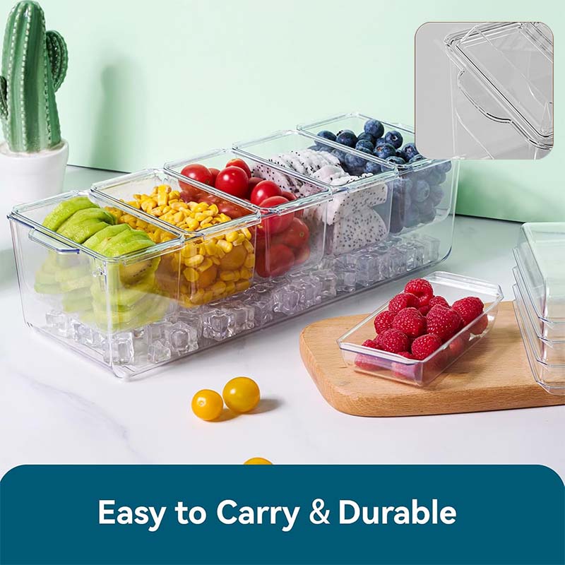 Sakerplus Ice Chilled Condiment Caddy Organizer