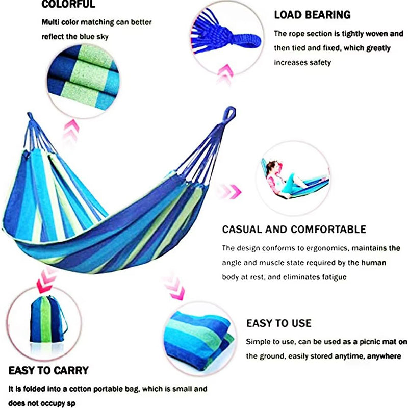 Sakerplus Brazilian Double Hammock with Ropes