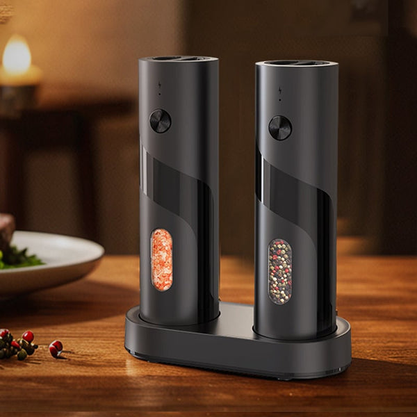 Sakerplus® Electric Salt and Pepper Grinder Set with Charging Base