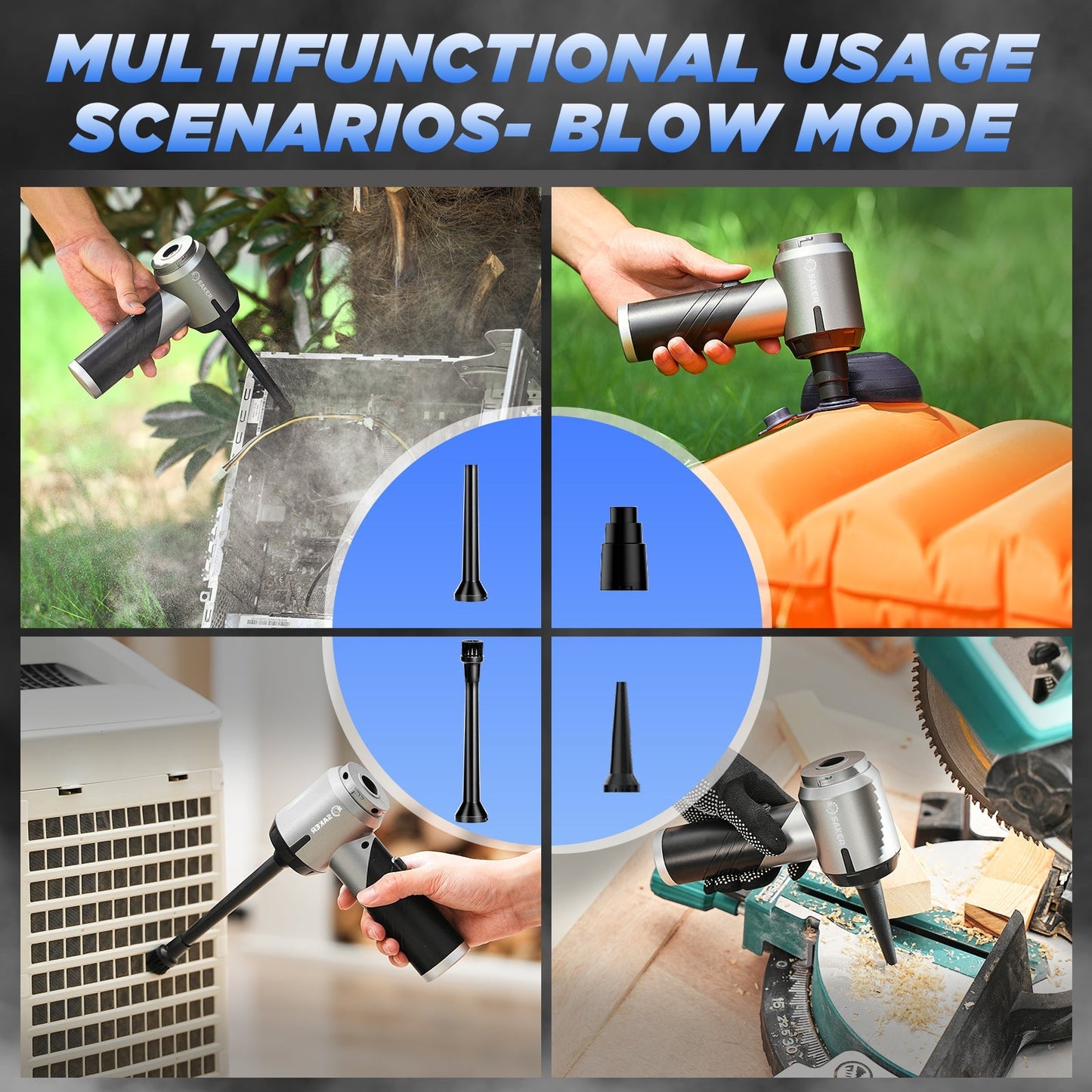 Sakerplus Portable Cordless Car Vacuum