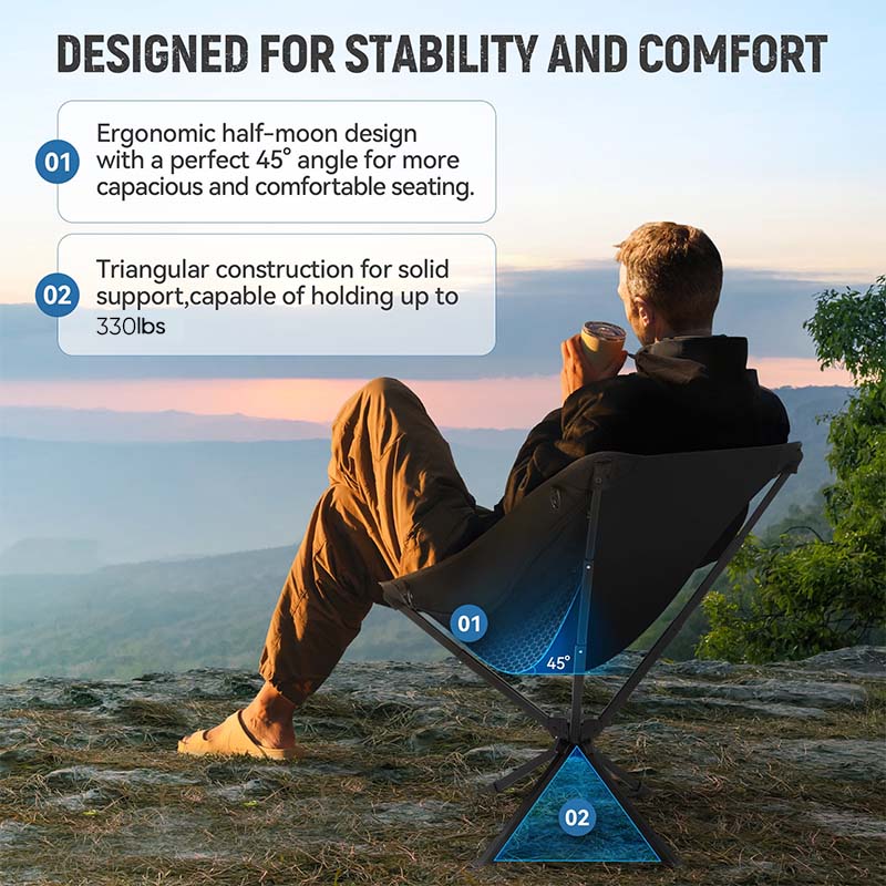 Saker Folding Swivel Camping Chair