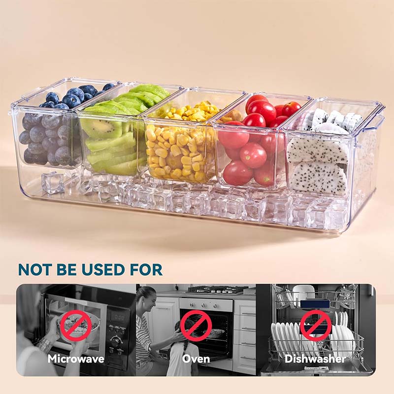 Sakerplus Ice Chilled Condiment Caddy Organizer