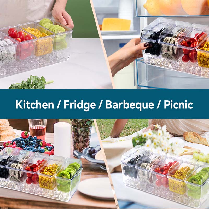 Sakerplus Ice Chilled Condiment Caddy Organizer