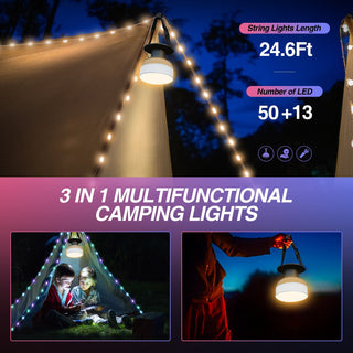 Sakerplus® Multicolored Camping Light String