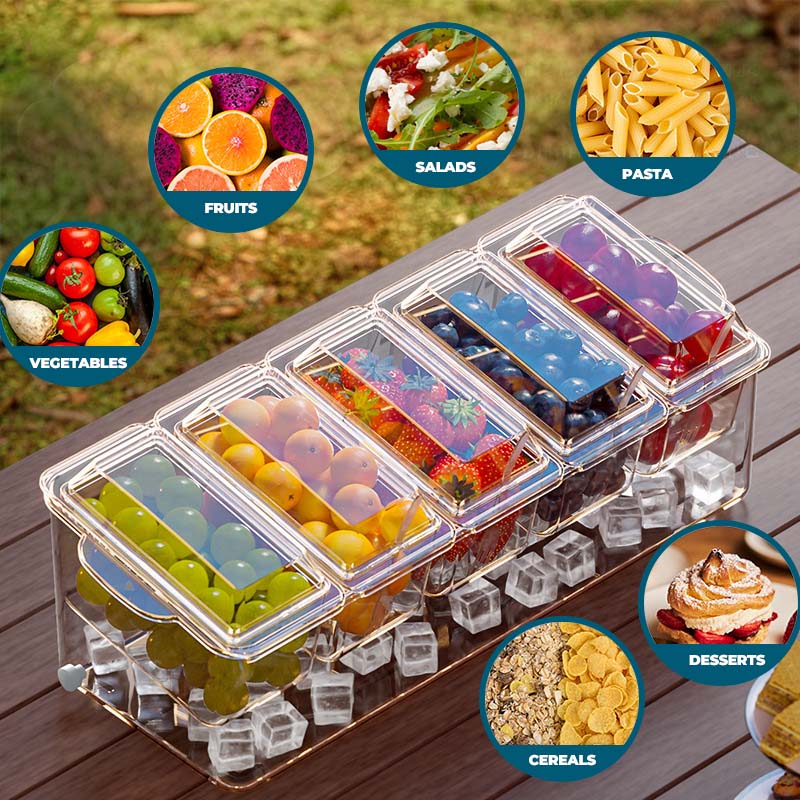 Sakerplus Ice Chilled Condiment Caddy Organizer