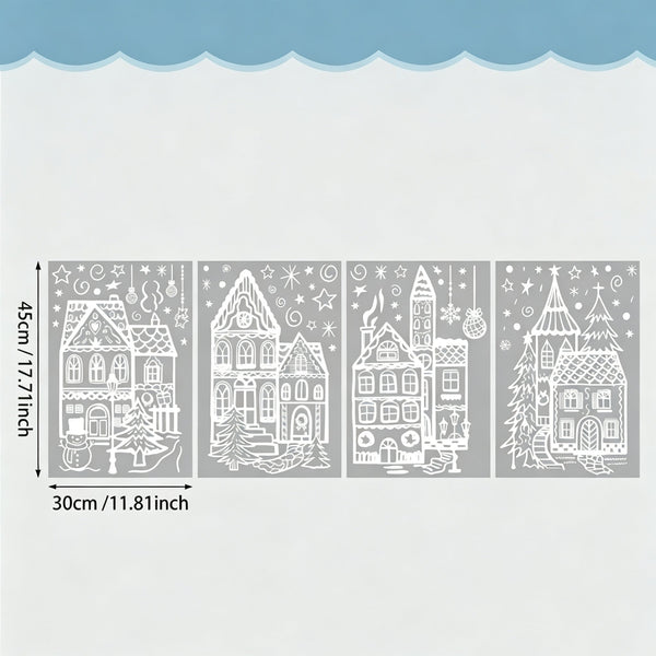 Sakerplus® Christmas Village Window Cling