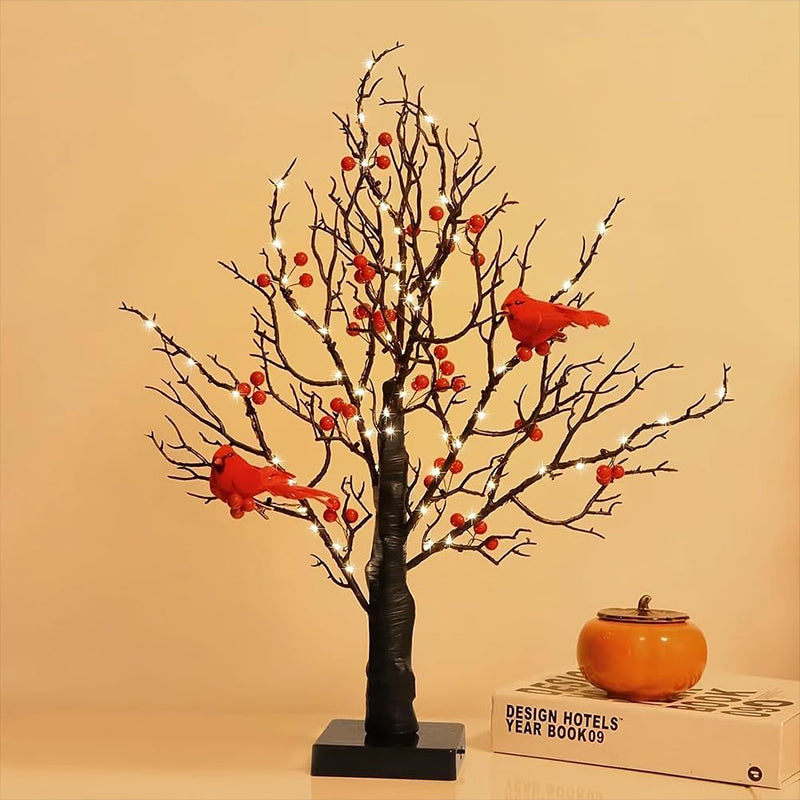 Sakerplus Vintage Glowing Tree With Cardinals Lamp