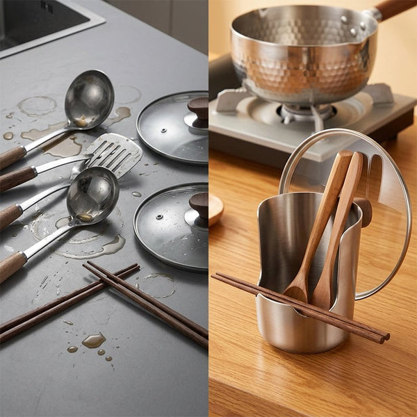 Sakerplus® 304 Stainless Steel Pot Lid & Ladle Holder Rack