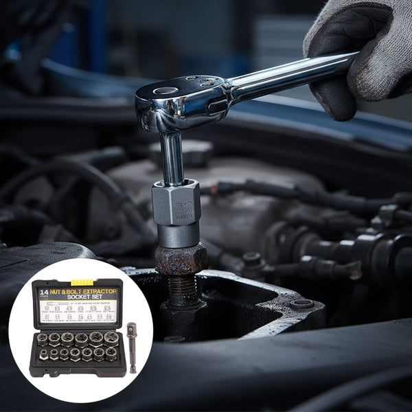 Sakerplus® Impact Bolt Nut Extractor Set