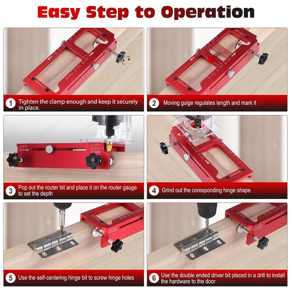 Sakerplus® Adjustable Aluminum Door Hinge Jig