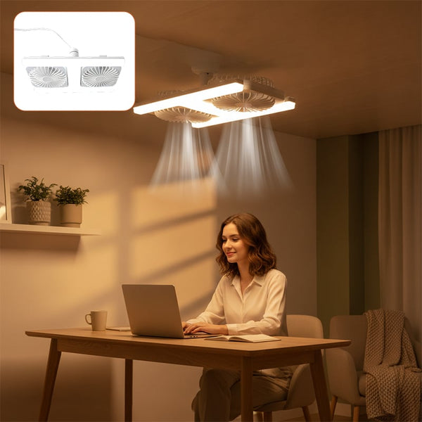 Sakerplus® Adjustable-Angle Dual-Head Ceiling Fan Light