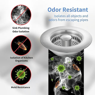 Sakerplus Upgraded 3-in-1 Kitchen Sink Drain Strainer