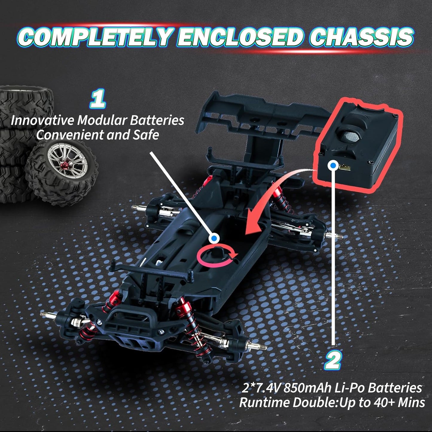 Saker 1:16 Full-Scale Four-Wheel-Drive High-Speed Off-Road Vehicle with Dynamic Running Lights