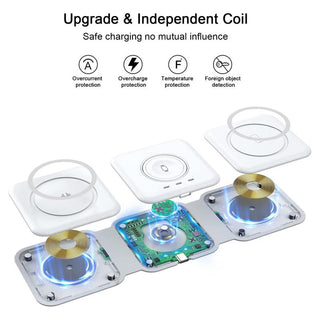 Saker Triple-Fold Magnetic Wireless Charger