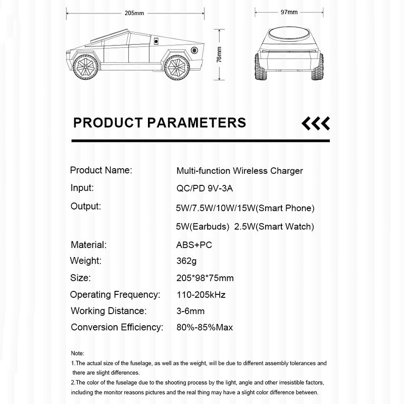 Sakerplus 3 in 1 Charging Station Cybertruck