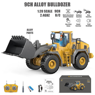 Sakerplus 9-Channel RC Metal Bulldozer