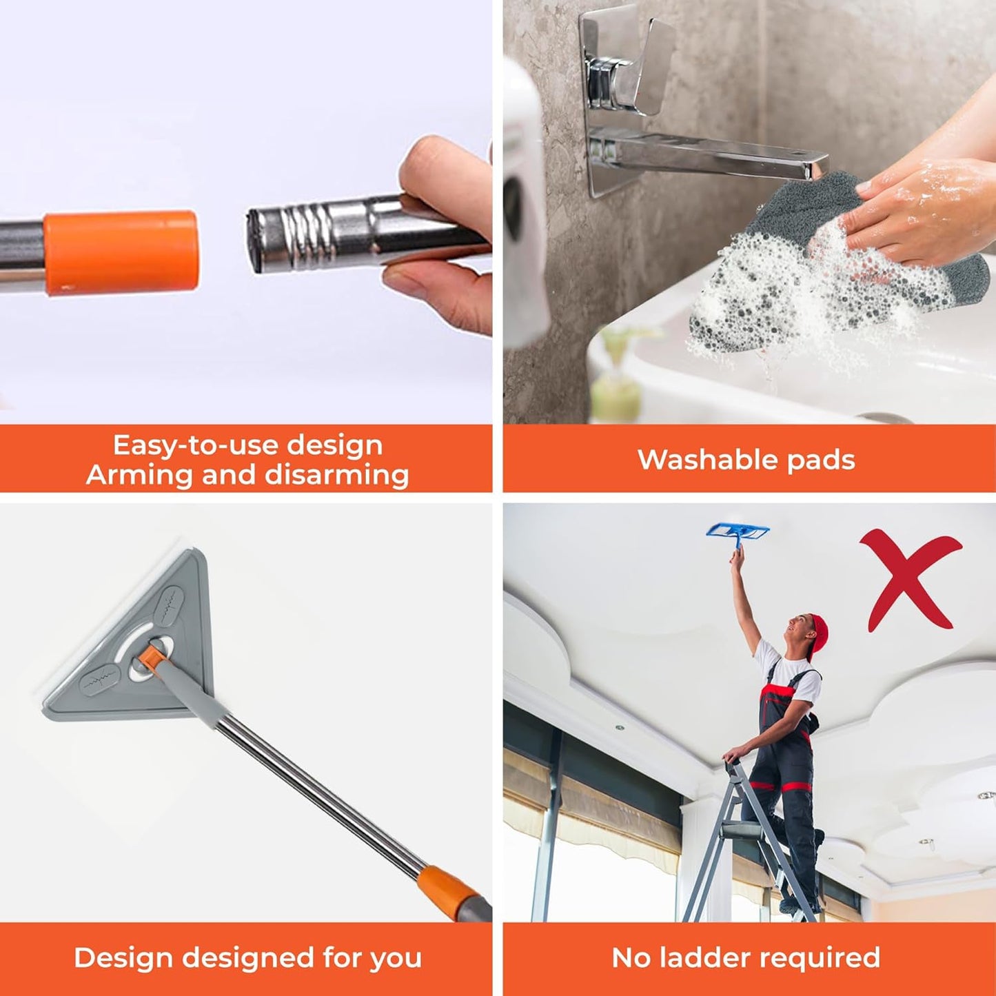 Sakerplus Long-handled wall cleaning mop