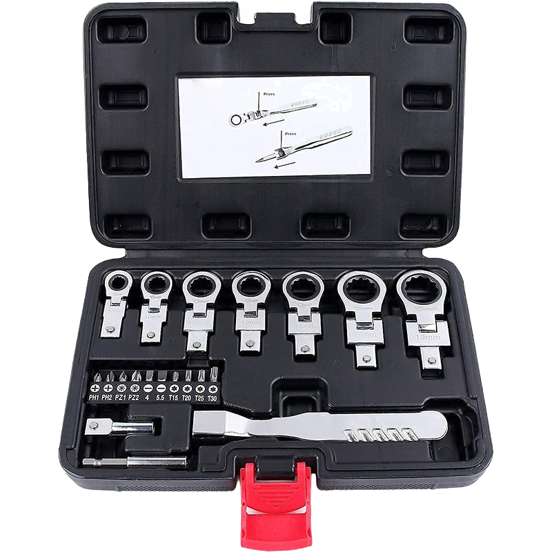 SAKER 20PCS Flex Head Ratchet Wrench Set