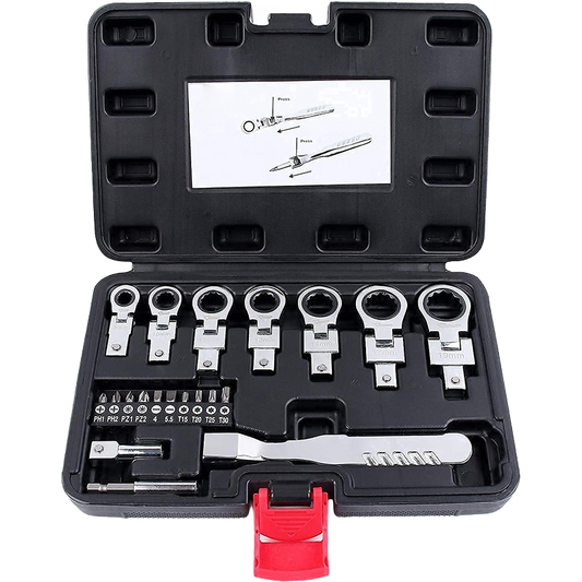 SAKER 20PCS Flex Head Ratchet Wrench Set