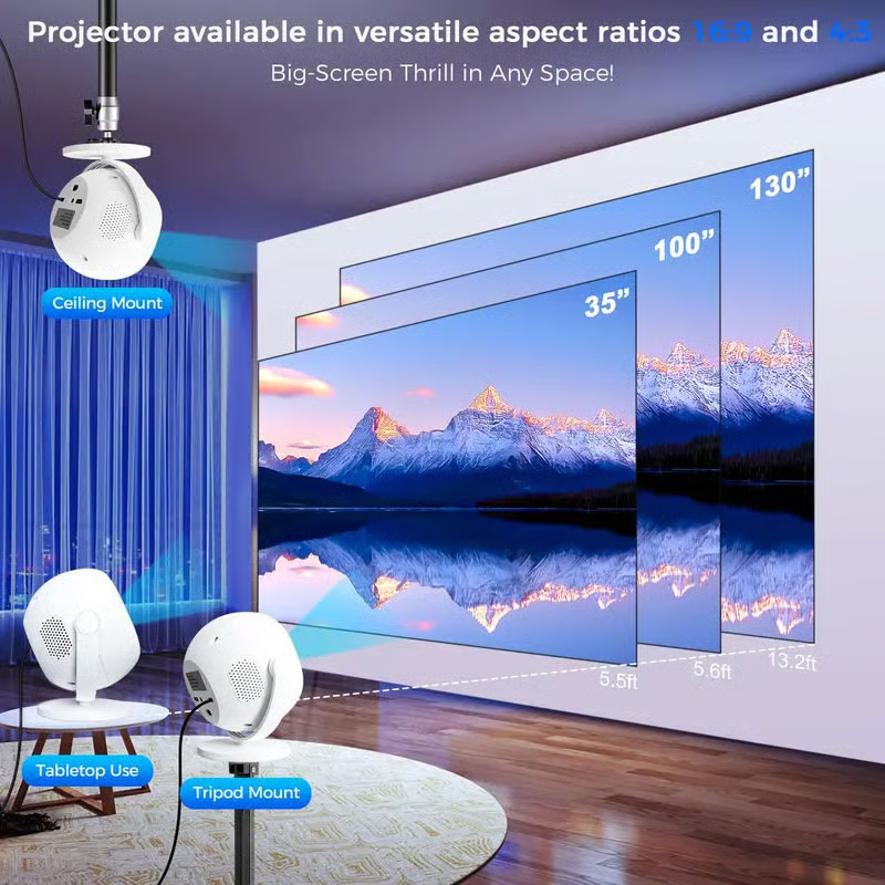 Sakerplus®Portable Smart HD Projector