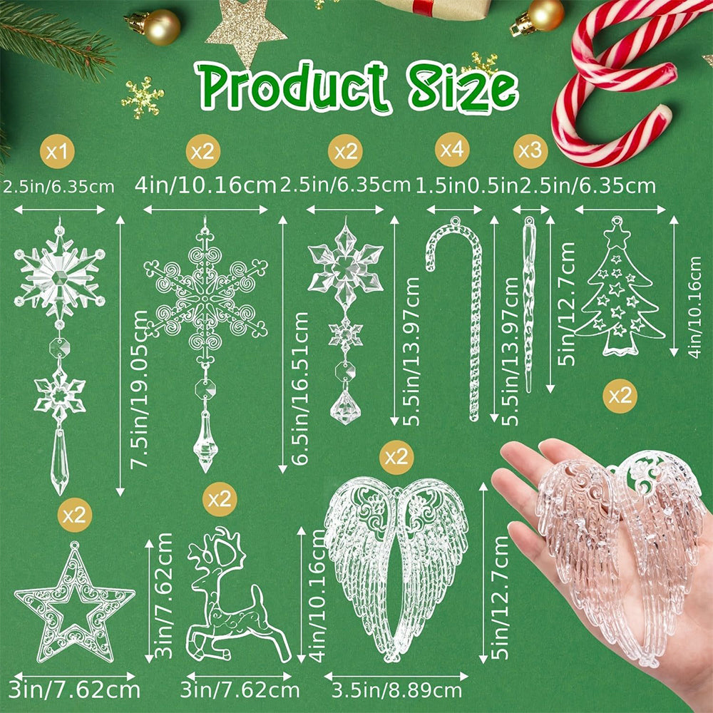 Sakerplus® Acrylic Crystal Christmas Ornaments