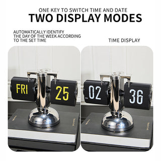 Sakerplus Mechanical Auto Flip Desk Clock