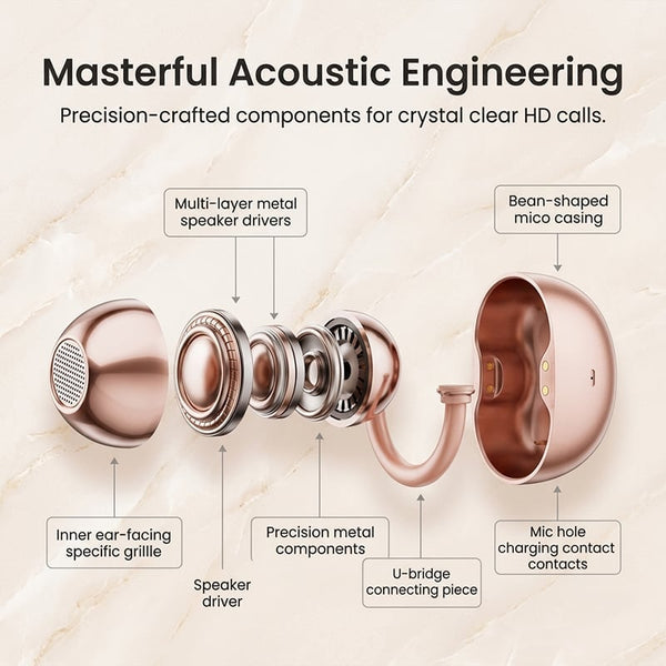 Sakerplus® SK50 Open-Ear Clip-On Wireless Bluetooth 6.0 Earphones