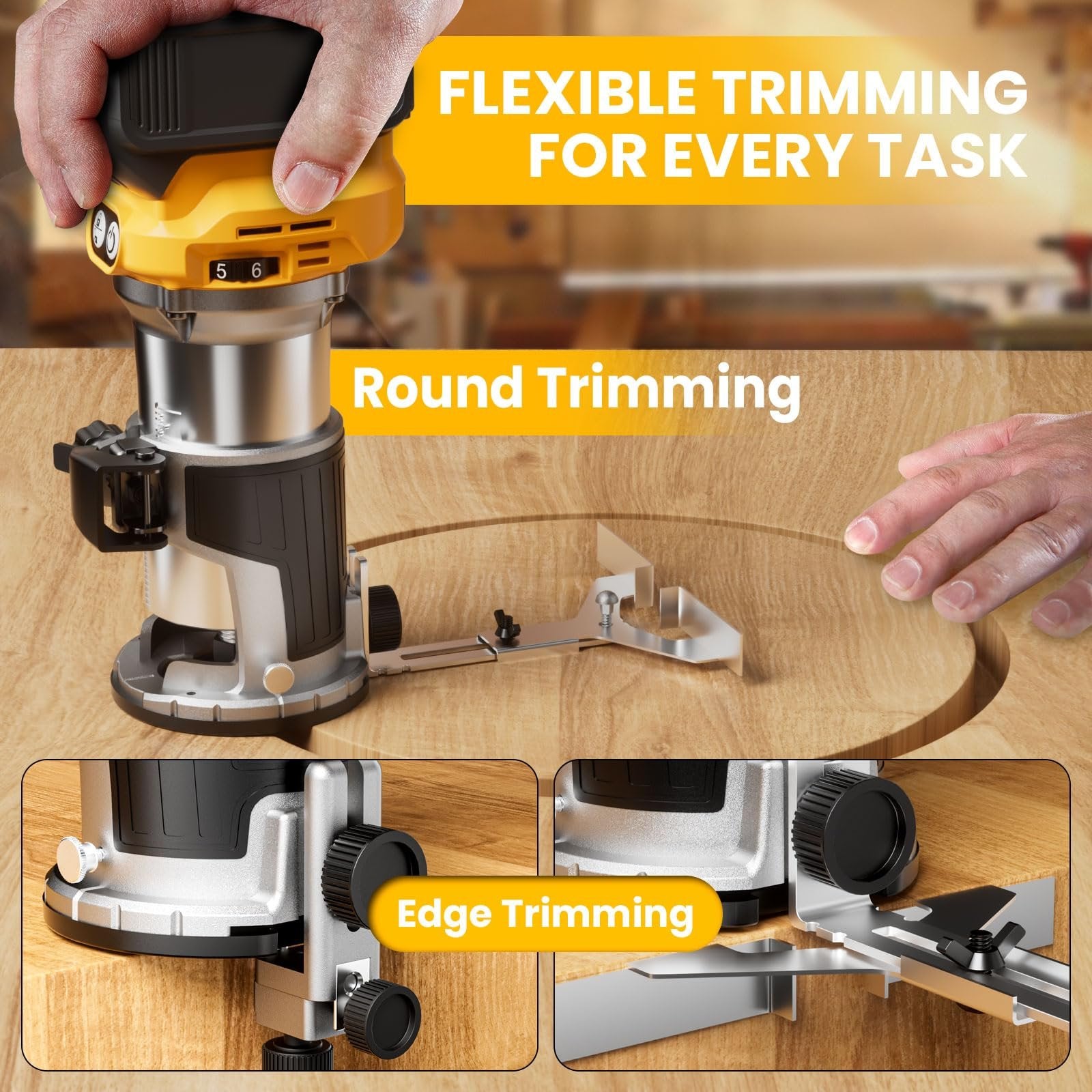 Sakerplus® Cordless Compact Router With Battery – sakerplusuk