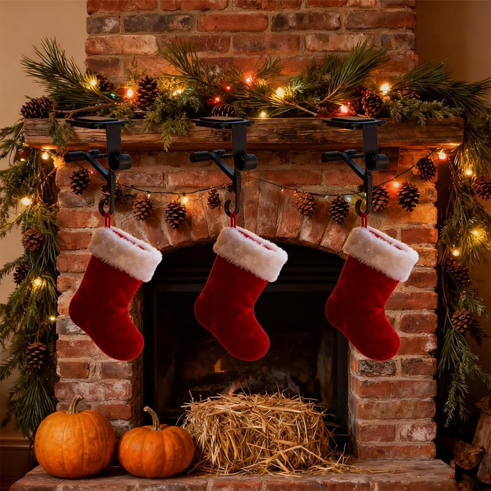 Sakerplus Adjustable Fireplace Garland And Stocking Hanger