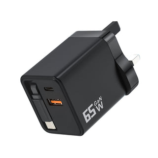 Sakerplus Compact Dual Retractable USB Charger