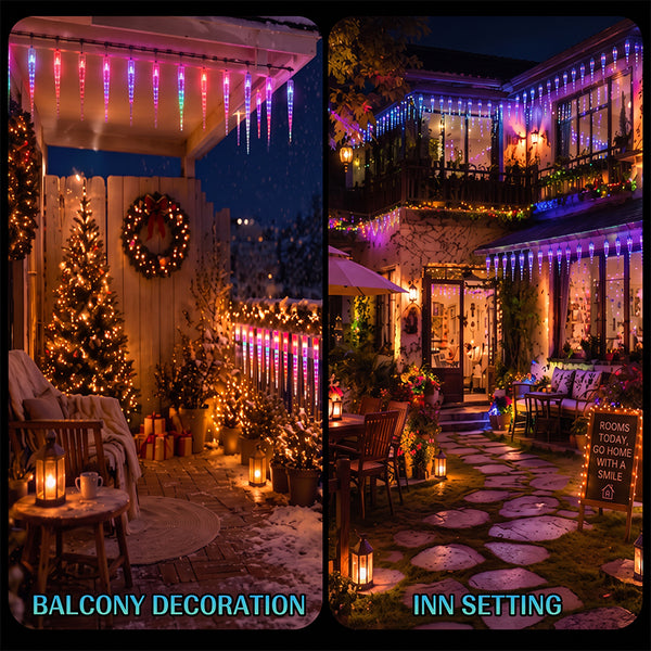Sakerplus® Outdoor Multicolor Music Sync Icicle Lights