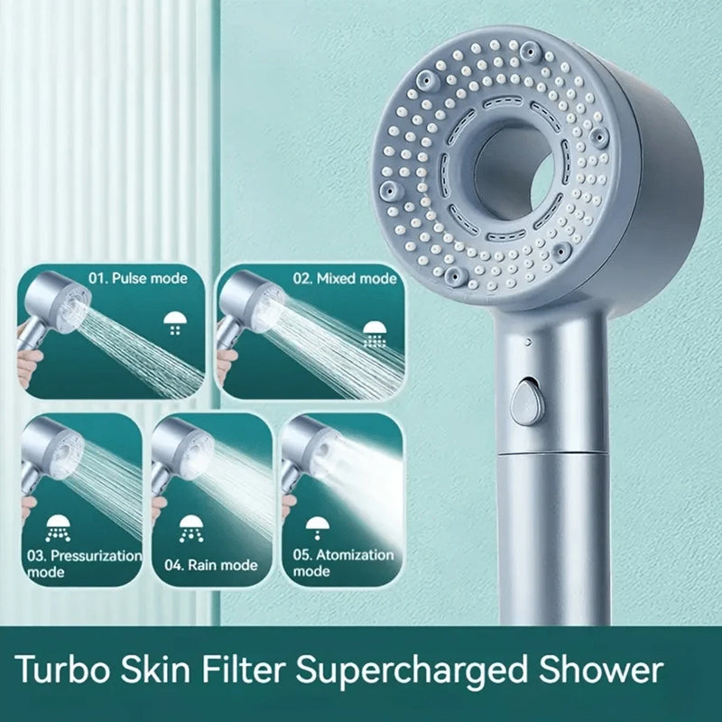 SAKER® Double Powerful Supercharged Five-Speed Shower Head