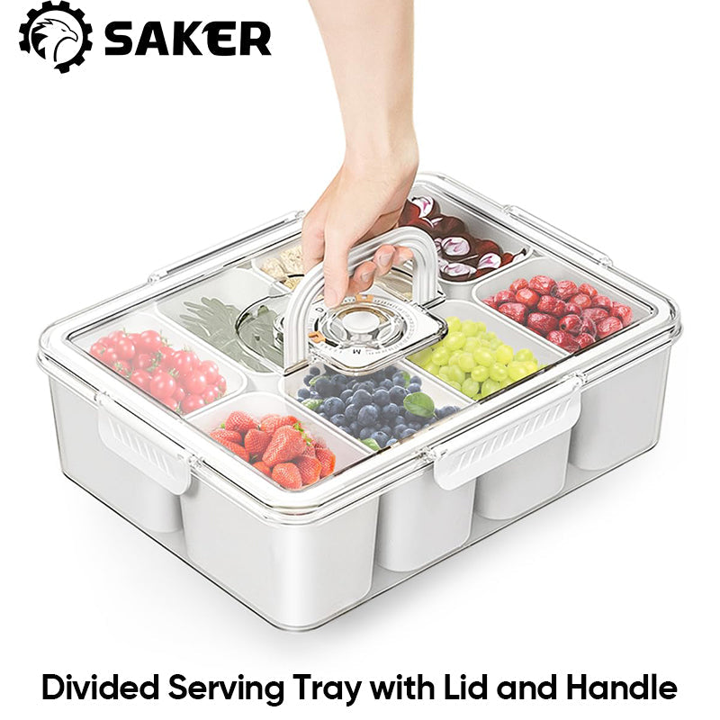 SAKER® Divided Serving Tray with Lid and Handle 1