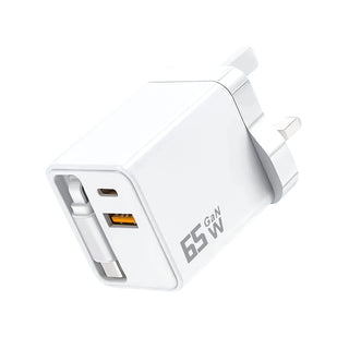 Sakerplus Compact Dual Retractable USB Charger