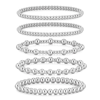 Sakerplus Gold Beaded Ball Bracelet Set