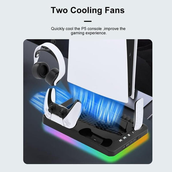 Sakerplus® Charging Base Cooling Bracket for Dual PS5 Controller